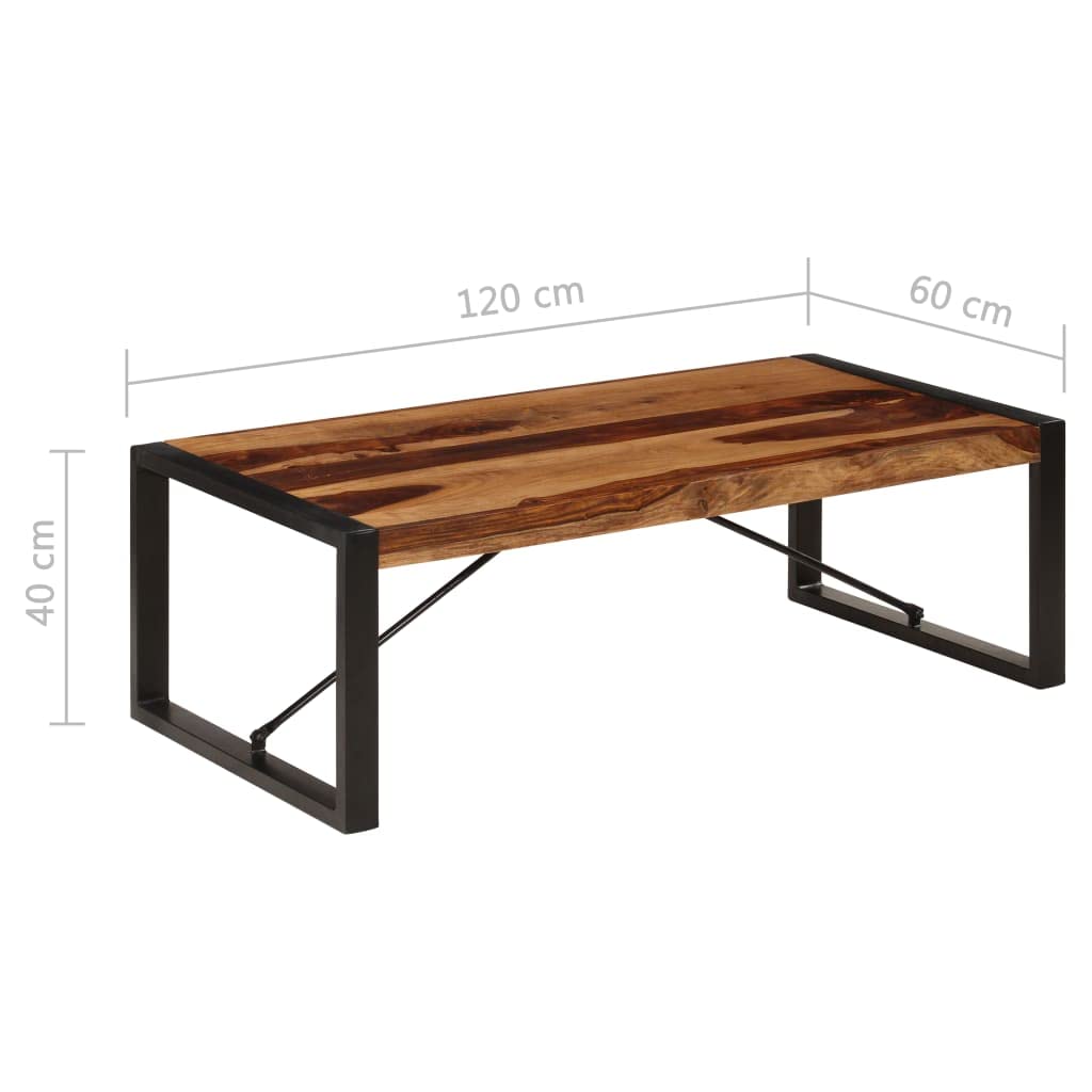 Industrial Rectangle Coffee Table 47.2"x23.6"x15.7" Solid Sheesham Wood A810