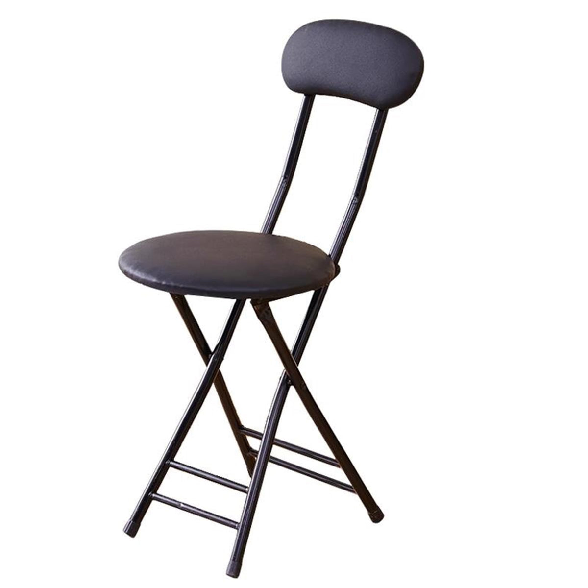 Black 18 in Padded Folding Stool D9650