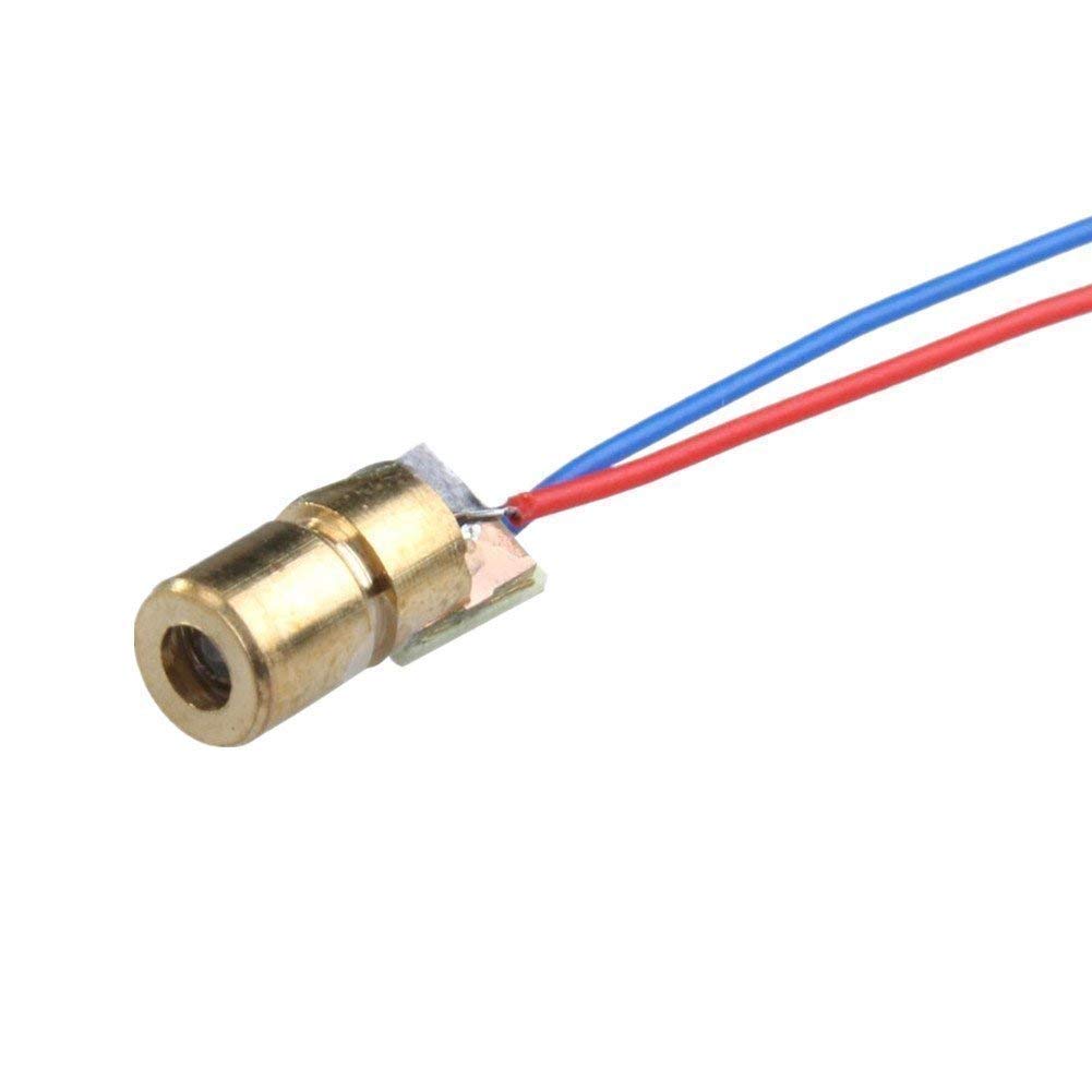10pcs 5V 650nm 5mW Red Dot Laser Head 6mm W312860