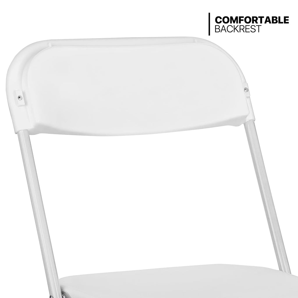 White Set of 10 Stackable Plastic Folding Chairs F409602