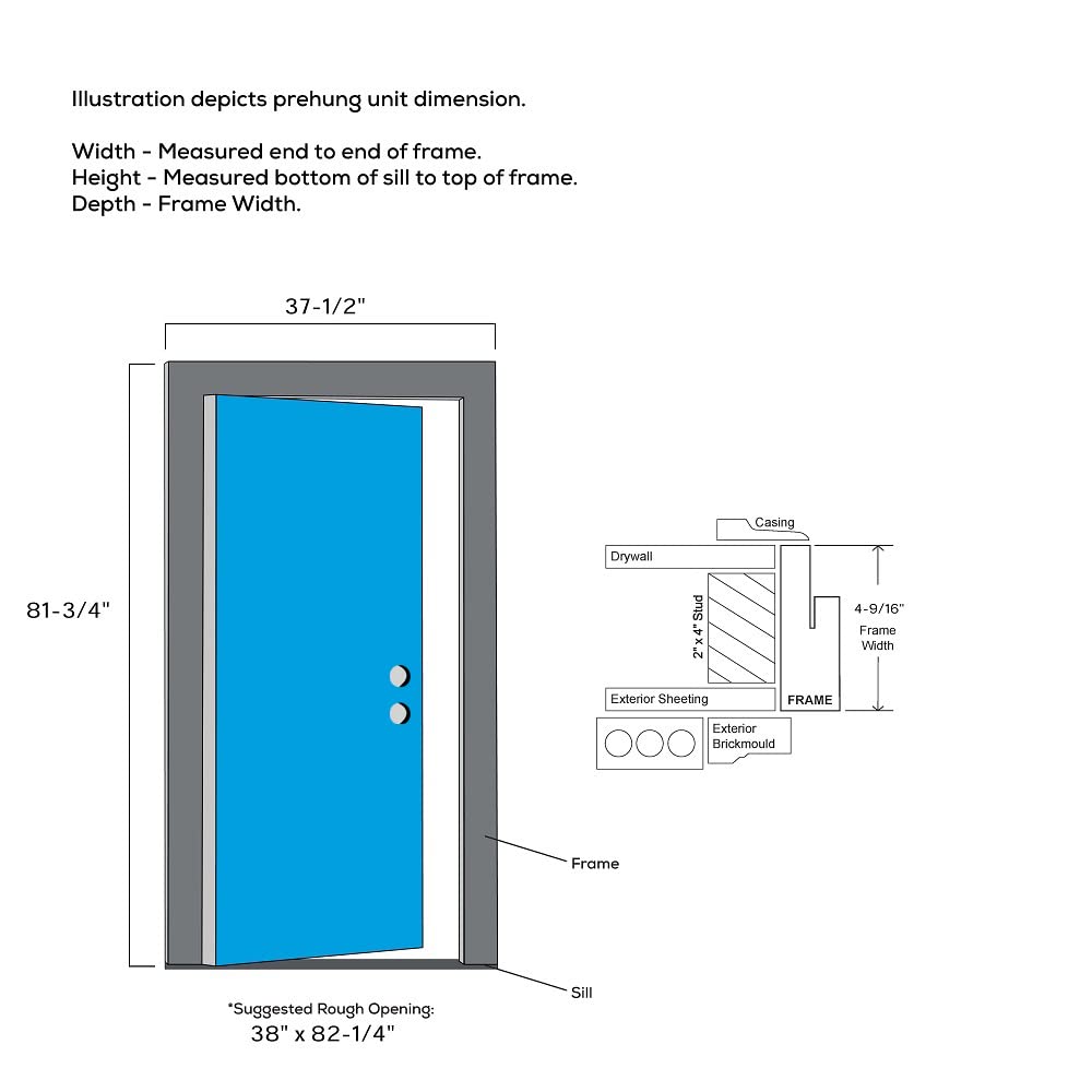 Fiberglass Smooth Primed Left Hand In-Swing Prehung Front Door Full Lite 36" x 80" Z593