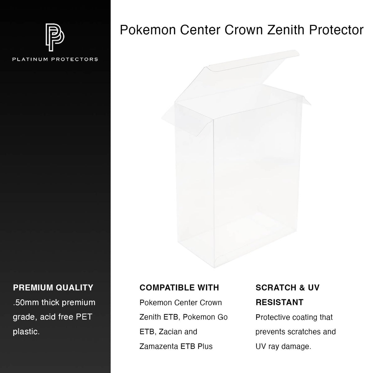 Protector Case for Pokemon Center Crown Zenith ETB Plus and Go Boxes - 5pk G7592