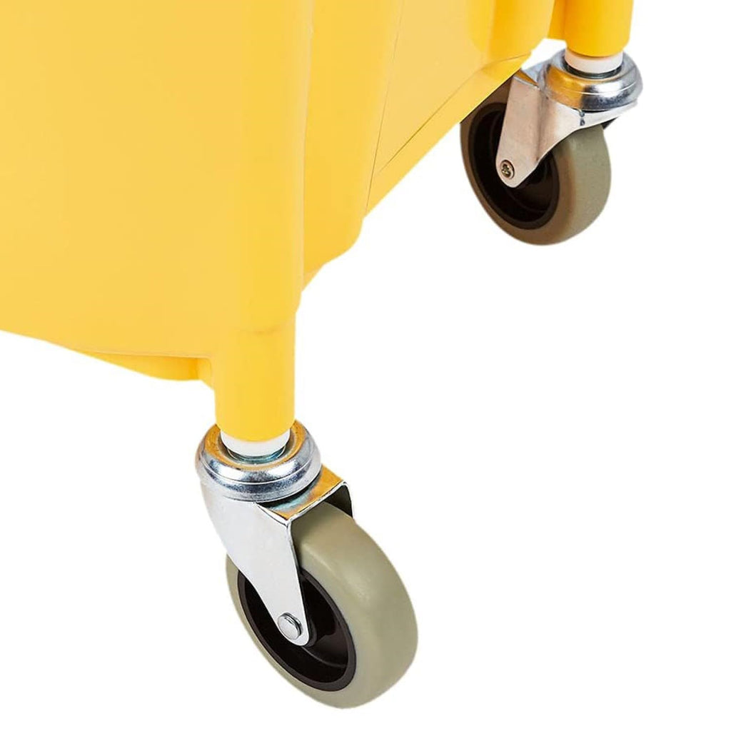 Rectangular Mop Bucket with Down Press Wringer Combo, 35-Quart, Yellow W891
