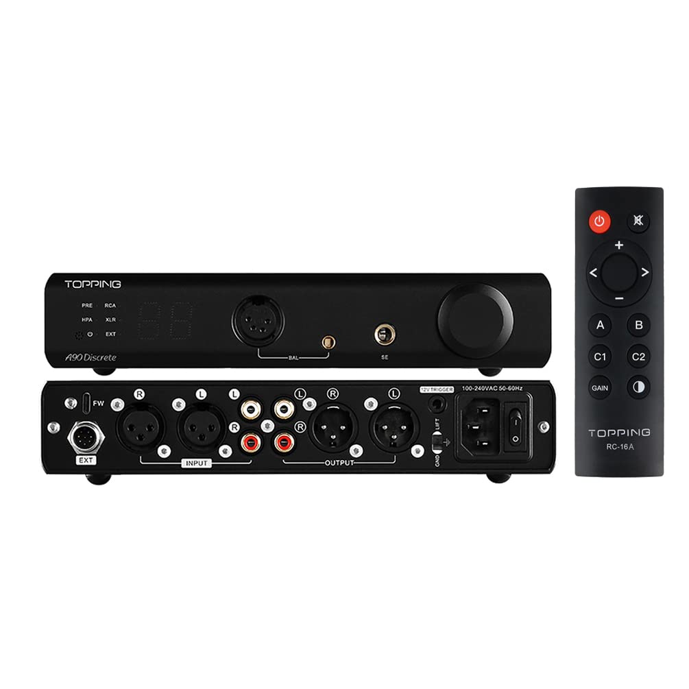 Balanced Headphone Amplifier Desktop Headphone Amp Preamp with Remote Control Black R765595