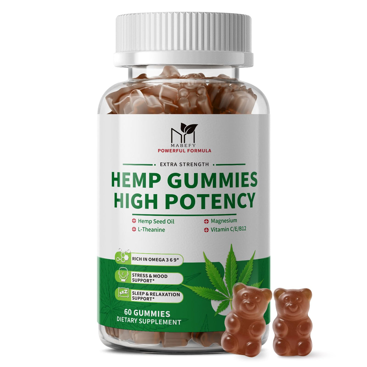 Hemp Gummies 60 Bears Pineapple Flavor Y698267