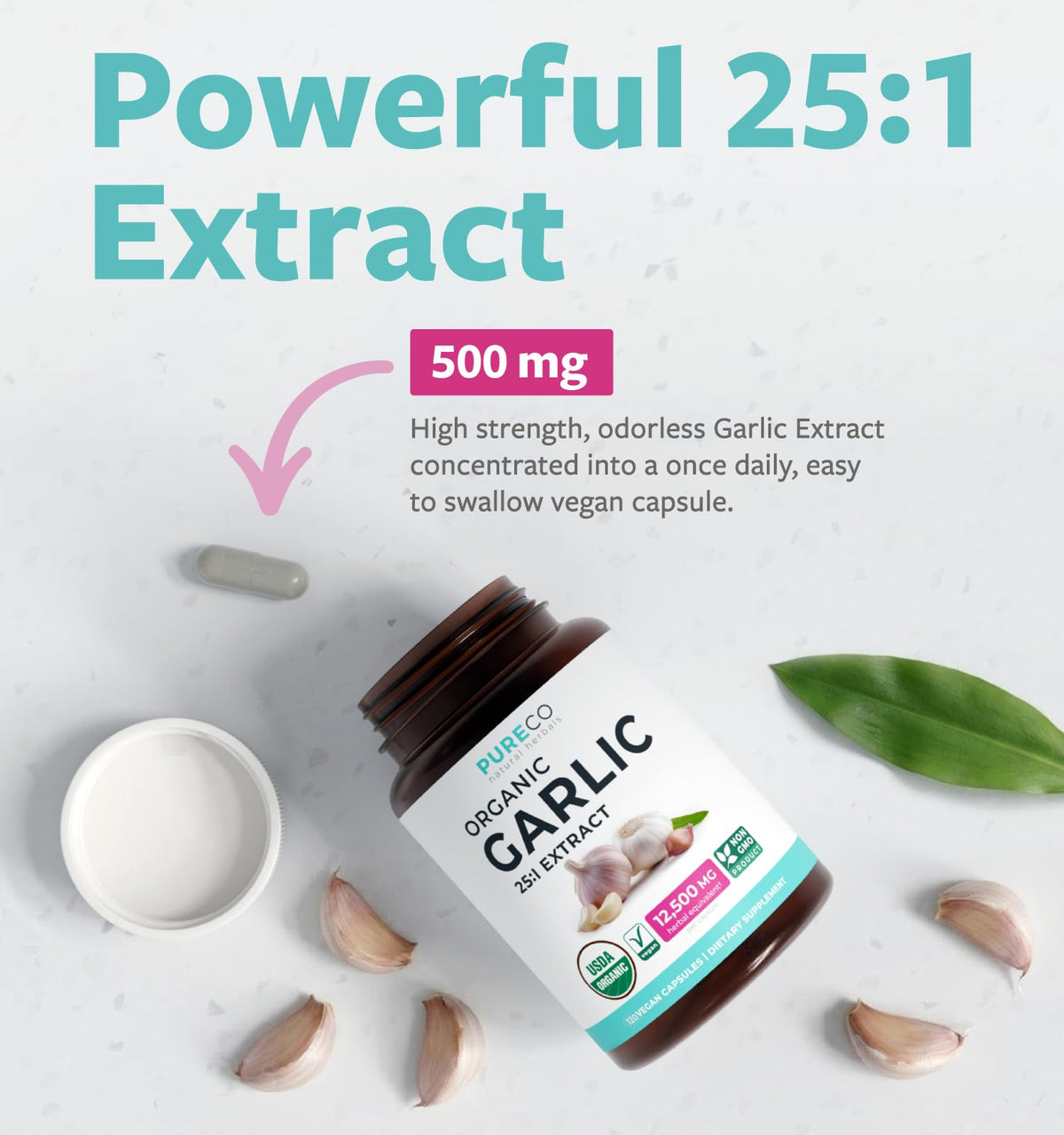 USDA Organic Odorless Garlic Capsules F53922