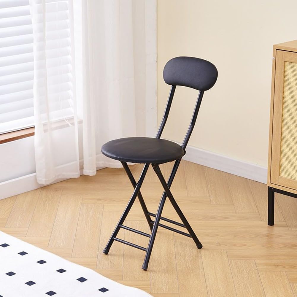 Black 18 in Padded Folding Stool D9650