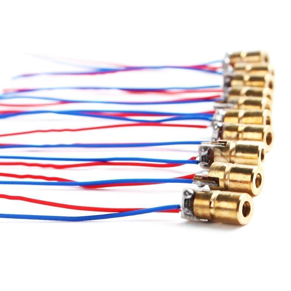 10pcs 5V 650nm 5mW Red Dot Laser Head 6mm W312860