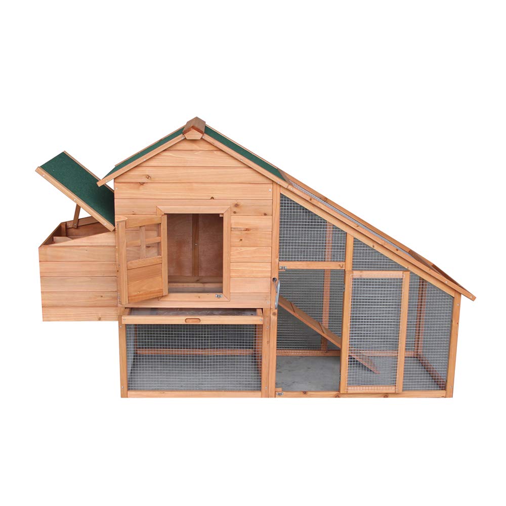 Wooden Chicken Coop with Waterproof Roof and Nesting Box D689