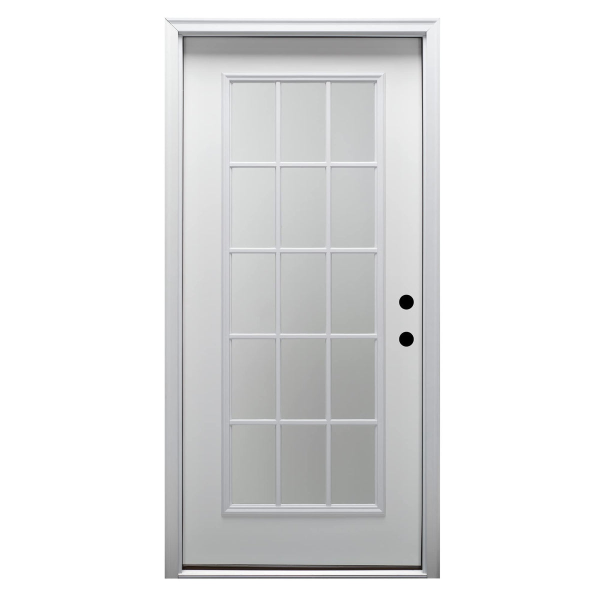 Fiberglass Smooth Primed Left Hand In-Swing Prehung Front Door 15 Lite Clear Glass 36" x 80" P261311