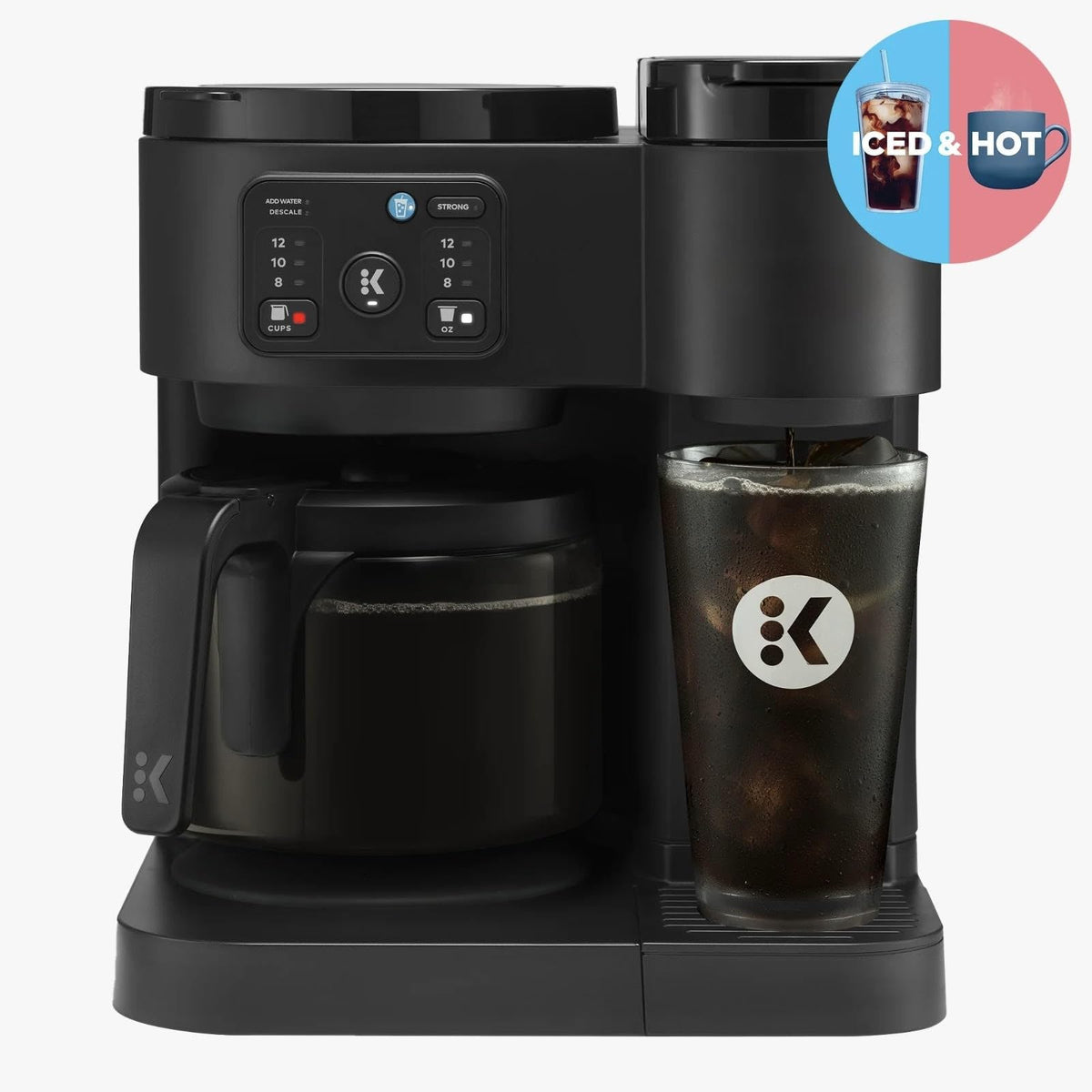 Single-Serve Pod Coffee Maker & Carafe, 72 Oz Reservoir, Black X8221