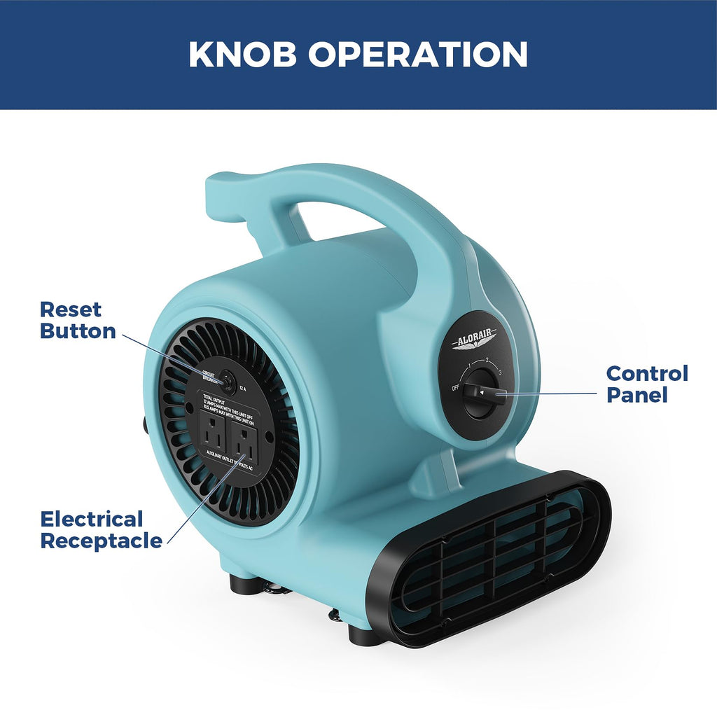 3 Speed Air Mover Blower Fan 115W 600CFM Blue D4845