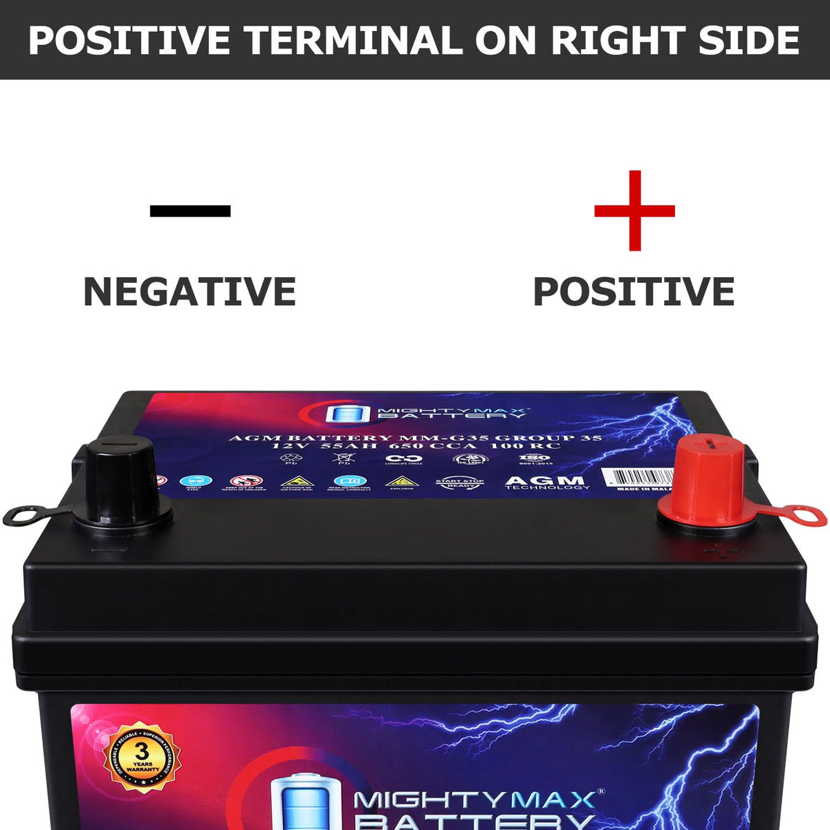 12V 55Ah AGM Replacement Battery G3559