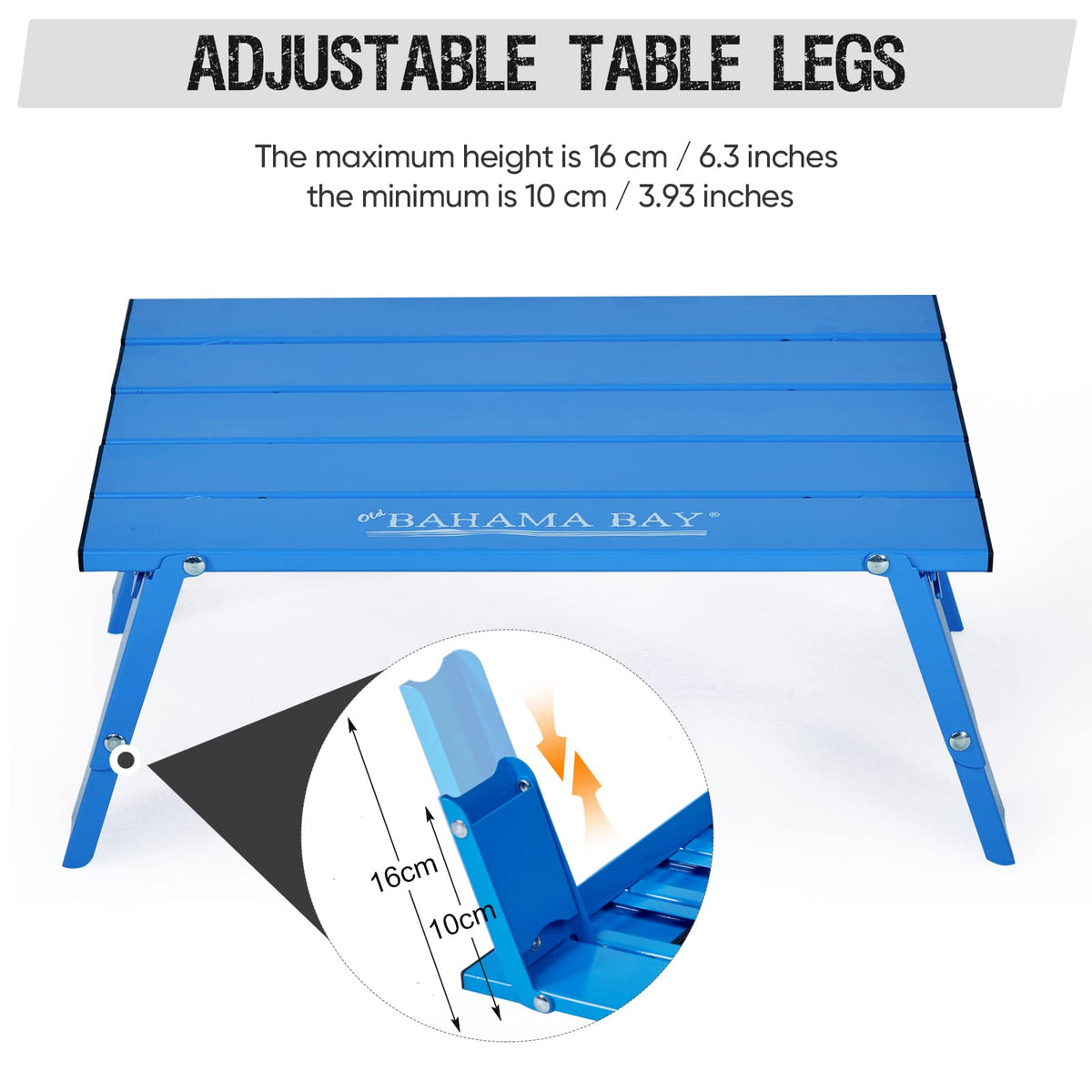 Ultralight Aluminum Mini Table, 66lbs/30kg Weight Capacity, Foldable Beach Table I8230