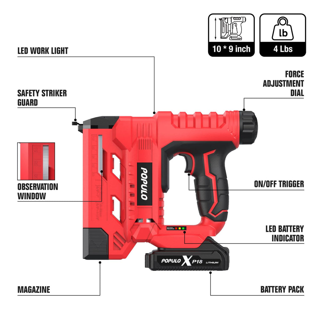 18 Gauge 2 In 1 Cordless Brad Nailer Stapler E932855