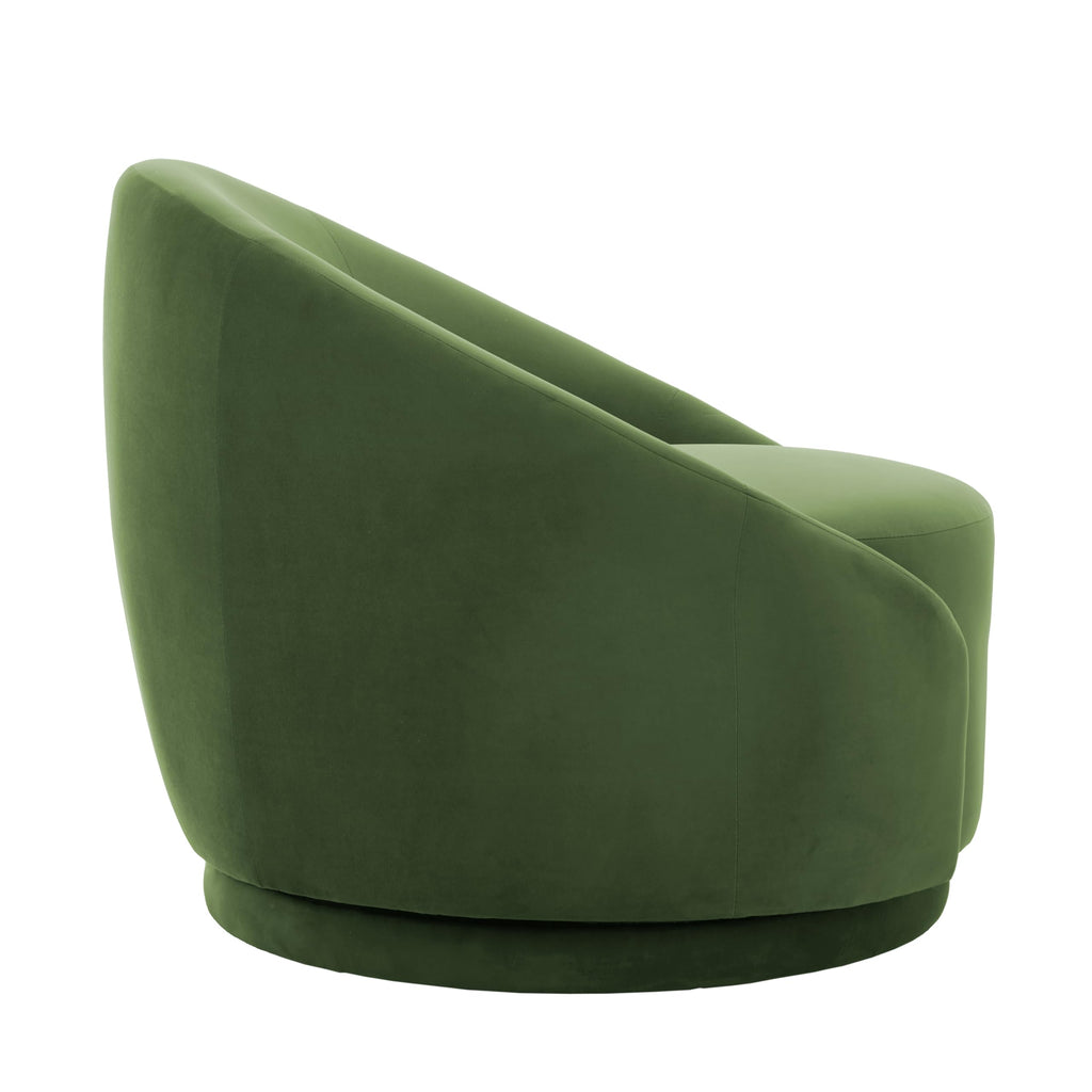 Green Velvet Swivel Barrel Chair Set of 2 A535