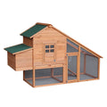 Wooden Chicken Coop with Waterproof Roof and Nesting Box D689