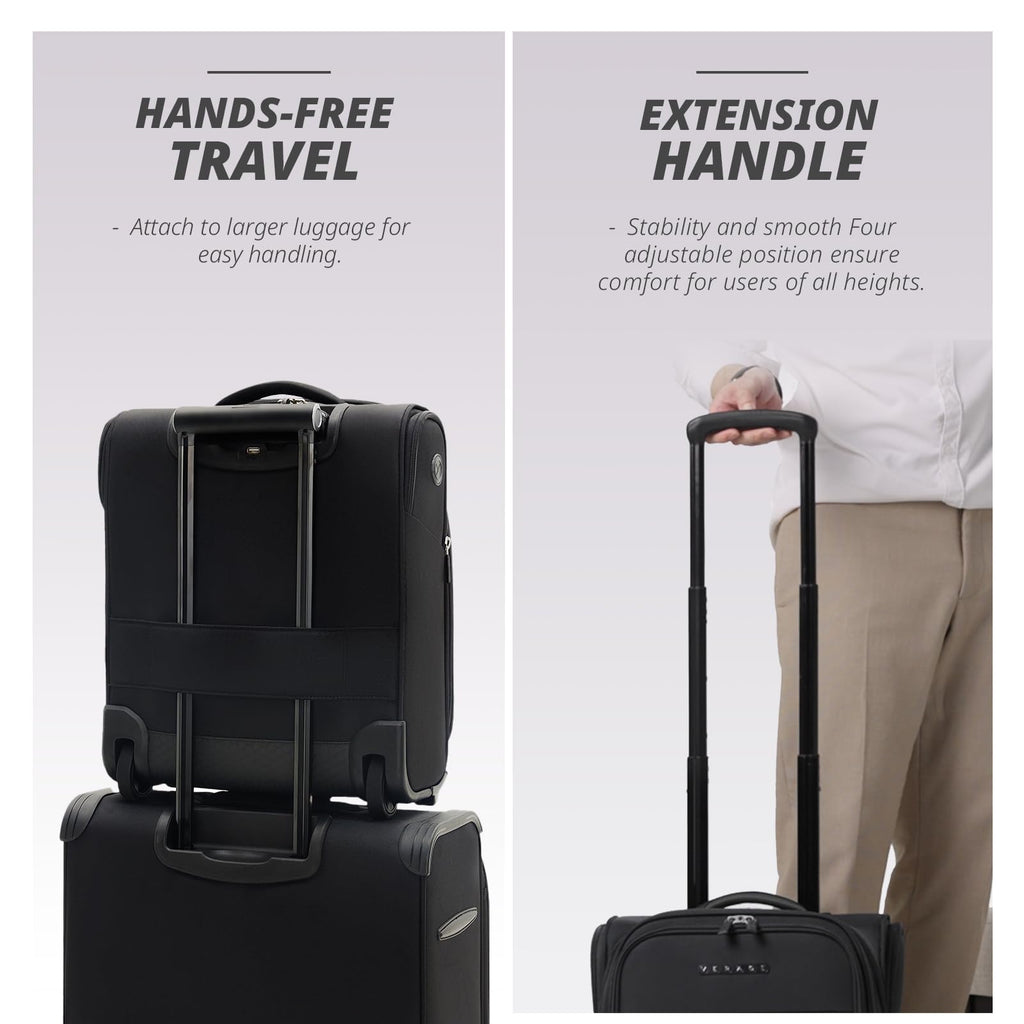 16-Inch Black Underseat Carry On Luggage with Wheels X5071