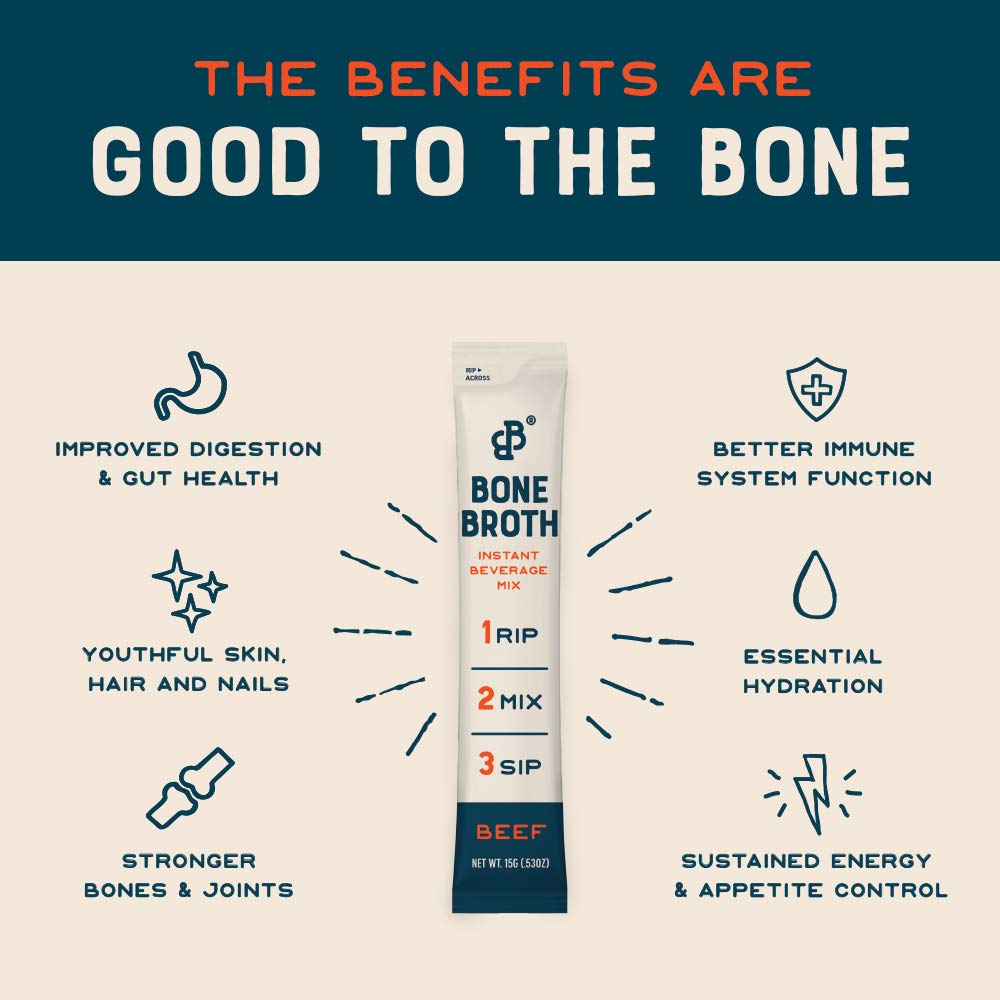 Beef Bone Broth Instant Powdered Mix 32 Pack F5317