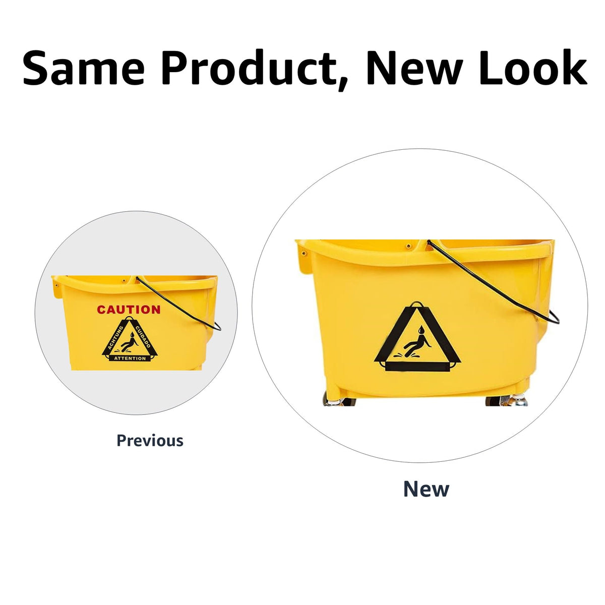 Rectangular Mop Bucket with Down Press Wringer Combo, 35-Quart, Yellow W891