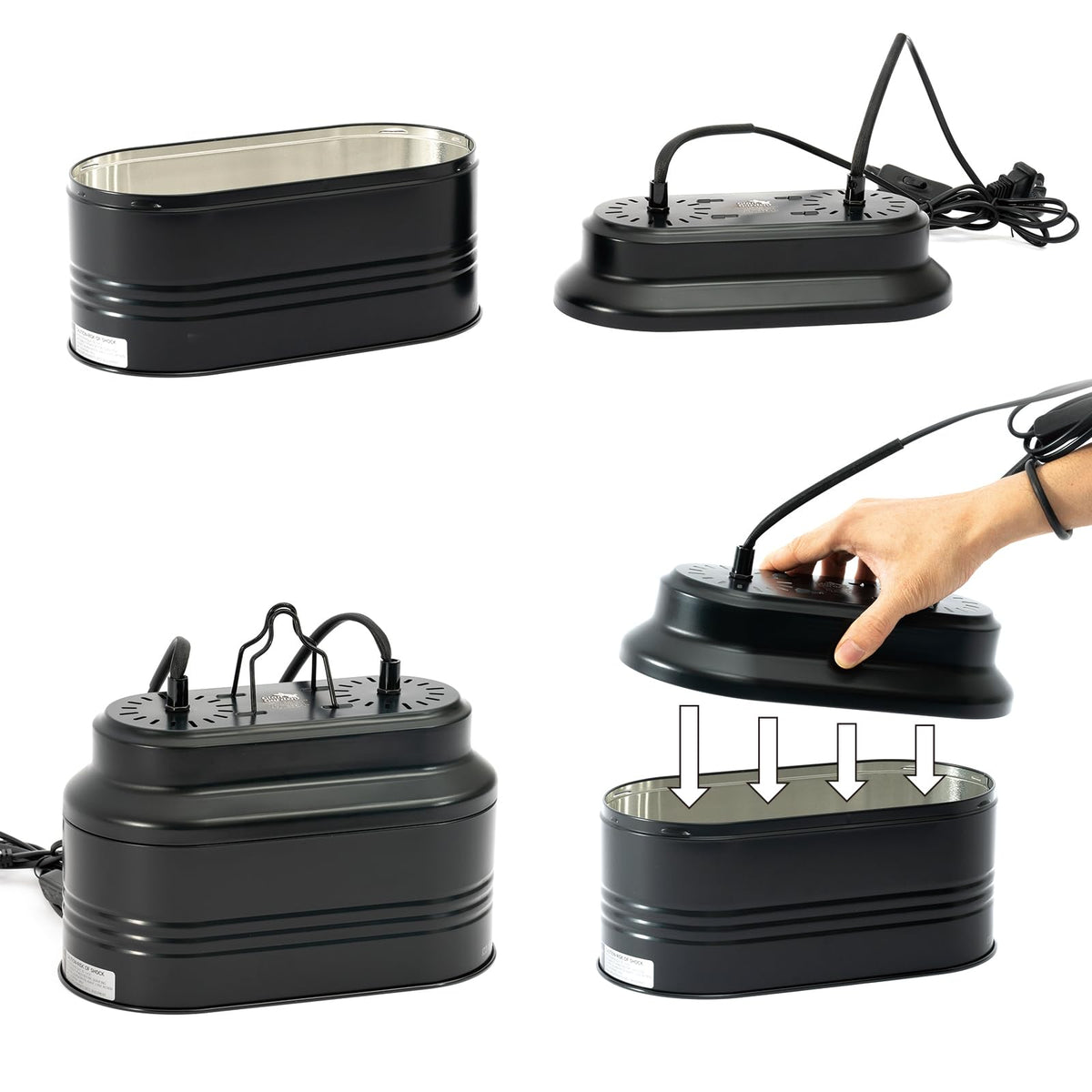 Dual Reptile Light Fixture with 2 Switches, Deep Dome Heat Lamp Fixture X43117