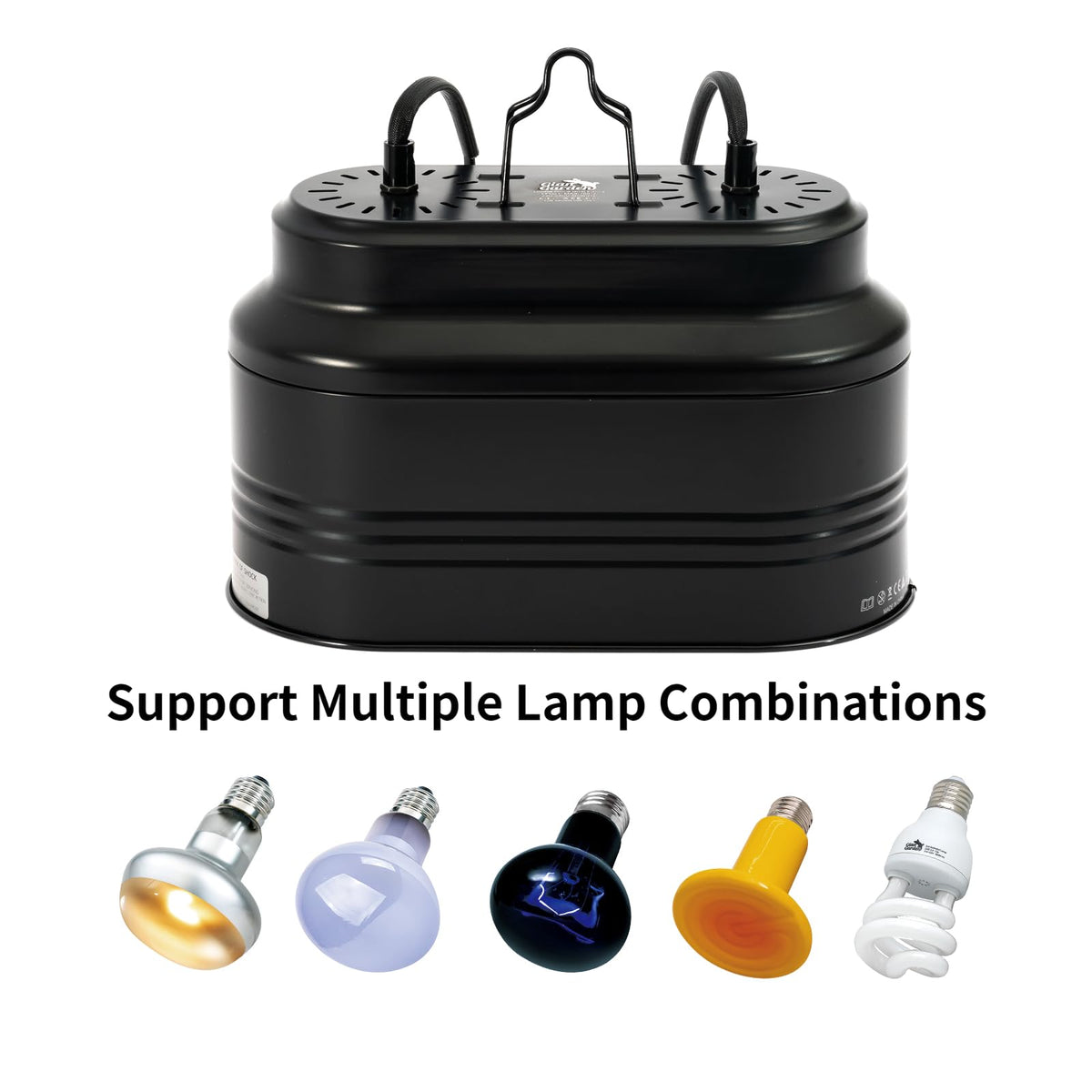 Dual Reptile Light Fixture with 2 Switches, Deep Dome Heat Lamp Fixture X43117