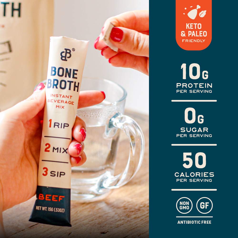 Beef Bone Broth Instant Powdered Mix 32 Pack F5317