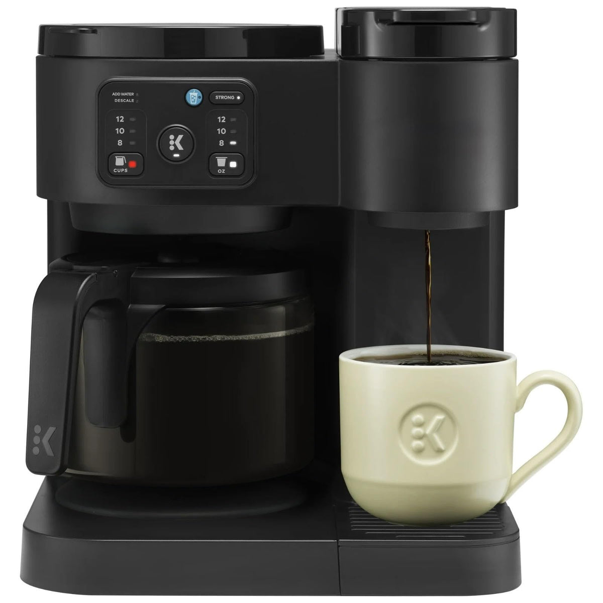 Single-Serve Pod Coffee Maker & Carafe, 72 Oz Reservoir, Black X8221