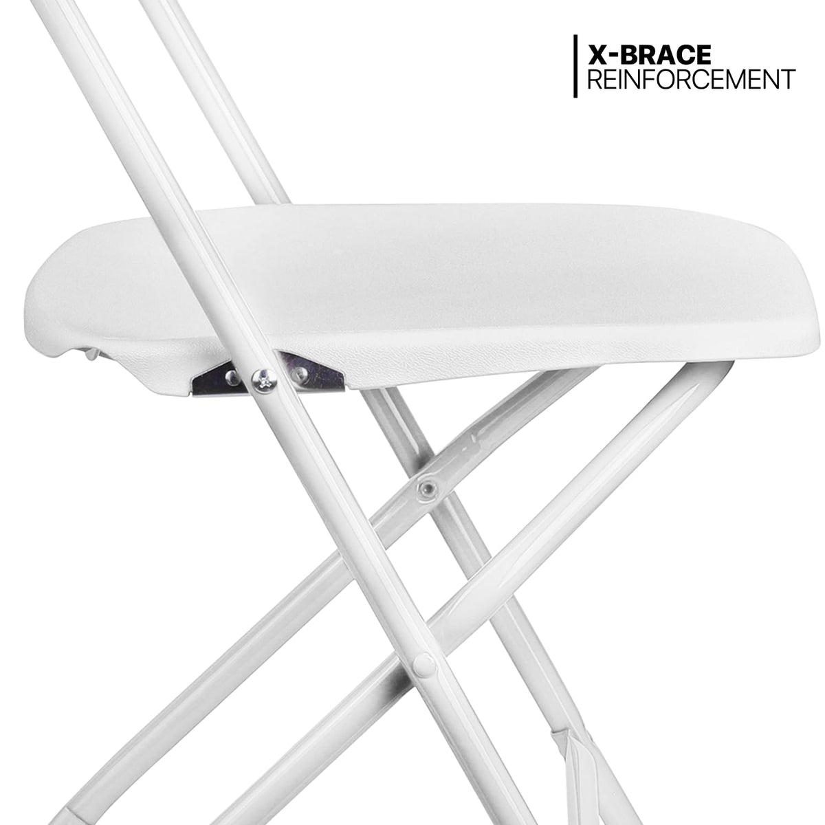 White Set of 10 Stackable Plastic Folding Chairs F409602