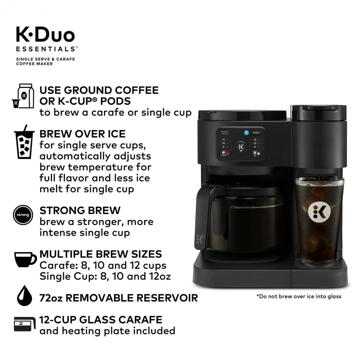 Single-Serve Pod Coffee Maker & Carafe, 72 Oz Reservoir, Black X8221