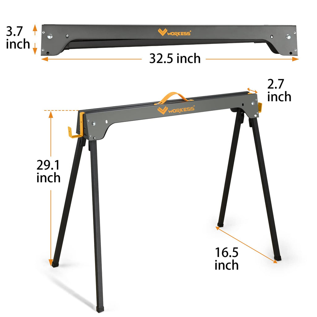 Heavy Duty Folding Saw Horses 2 Pack 2200 Lbs Load Capacity N21431