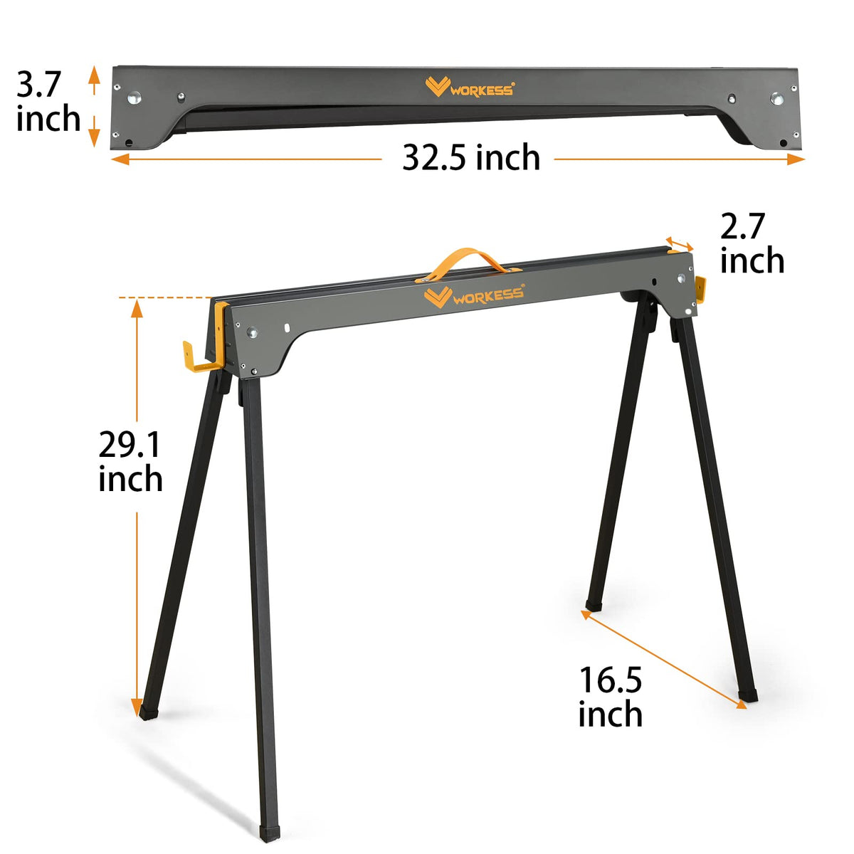 Heavy Duty Folding Saw Horses 2 Pack 2200 Lbs Load Capacity N21431