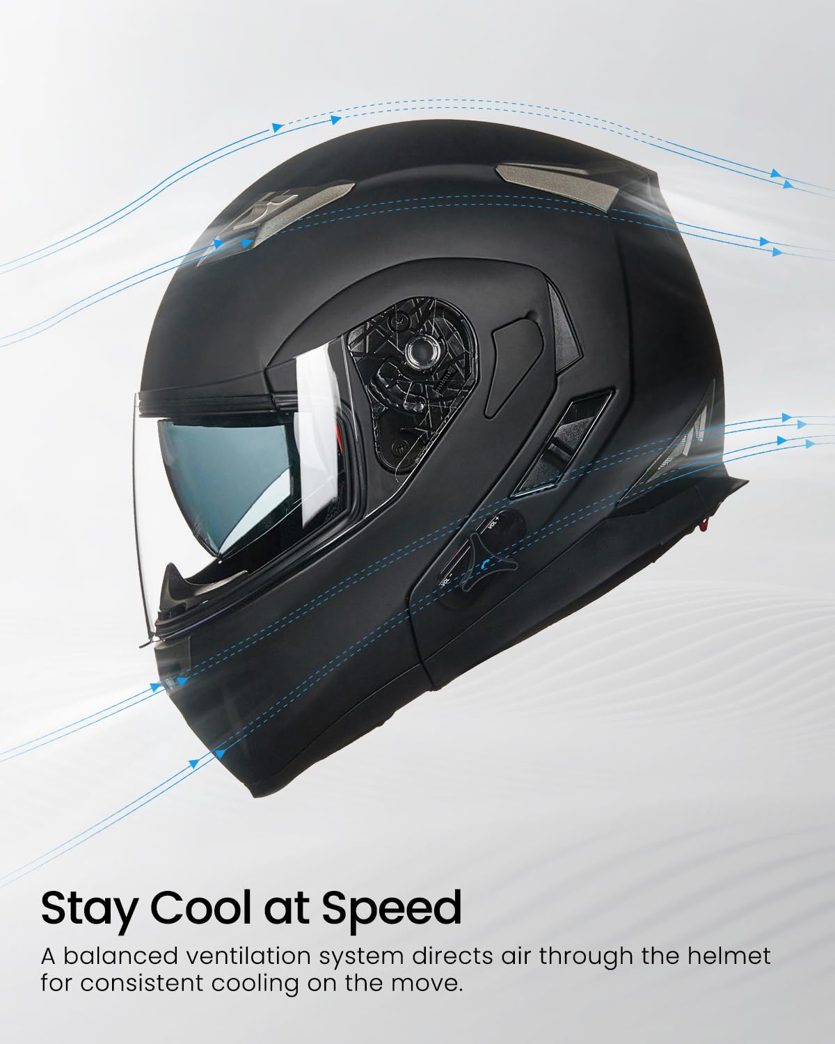 Bluetooth Integrated Modular Motorcycle Helmet L6133
