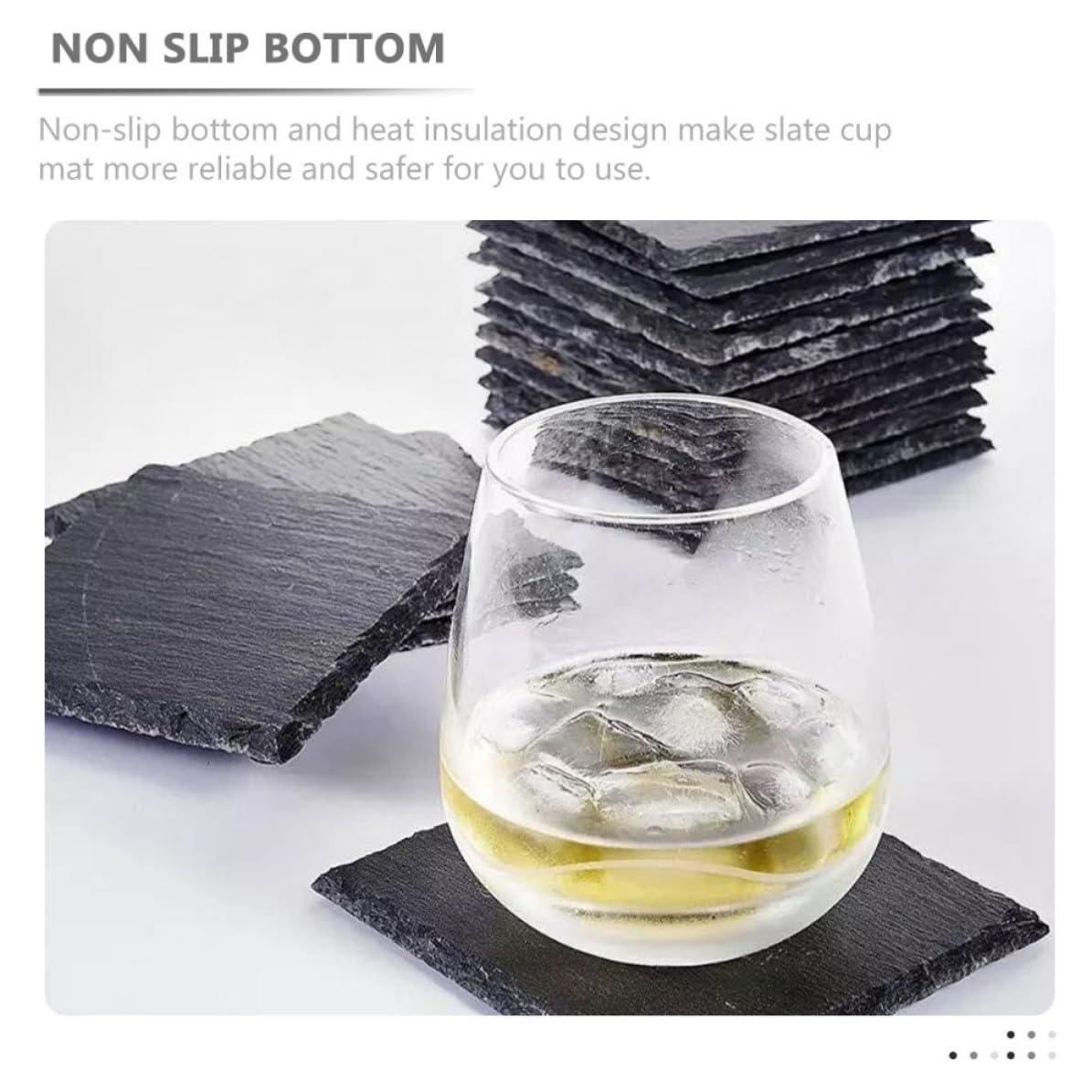 12pcs Natural Stone Drink Coasters C2190