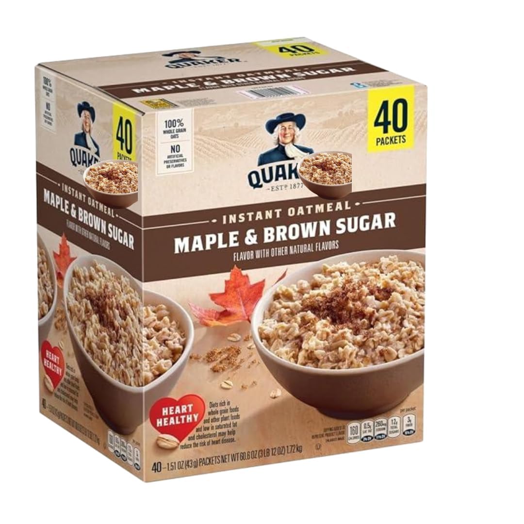 Instant Oatmeal Maple Brown Sugar 1.51 oz 40 Count P2327