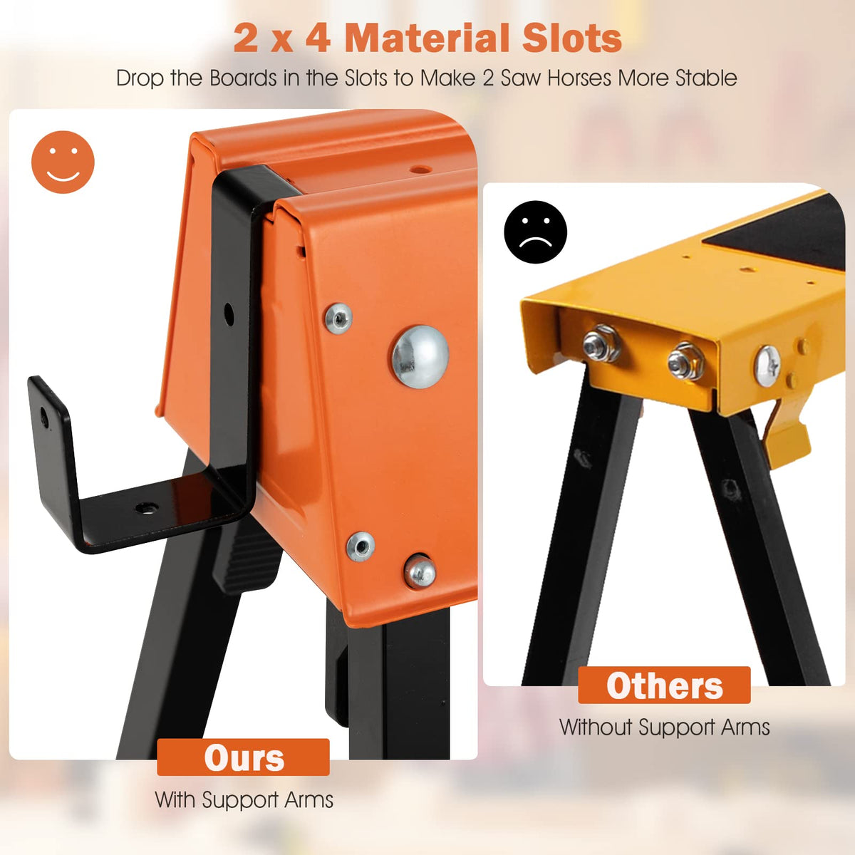 2 Pack Portable Foldable Saw Horses W393