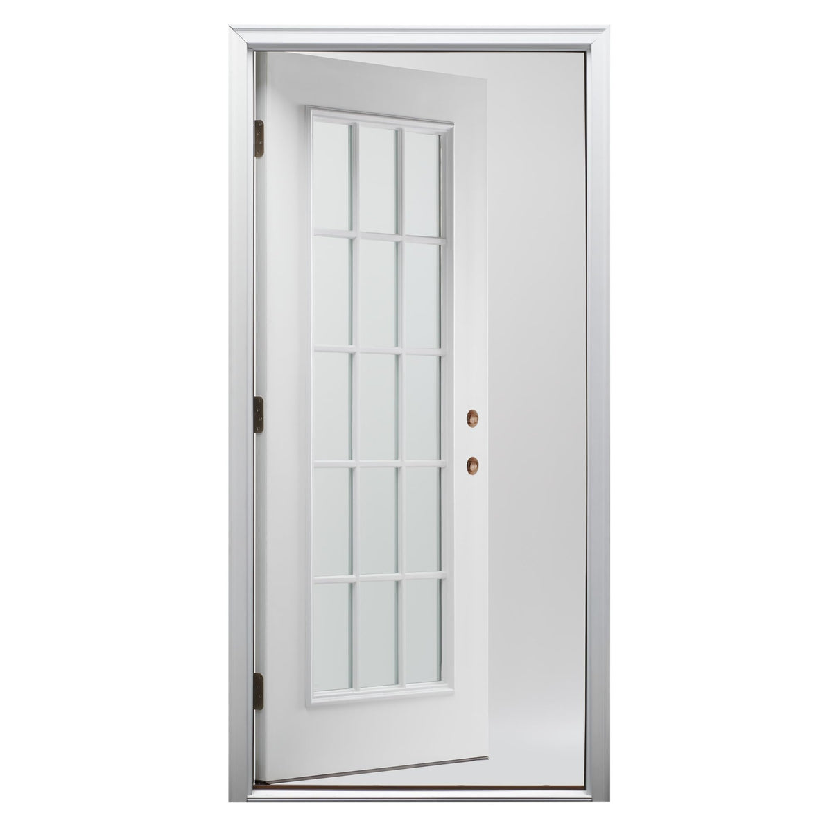 Fiberglass Smooth Primed Left Hand In-Swing Prehung Front Door 15 Lite Clear Glass 36" x 80" P261311