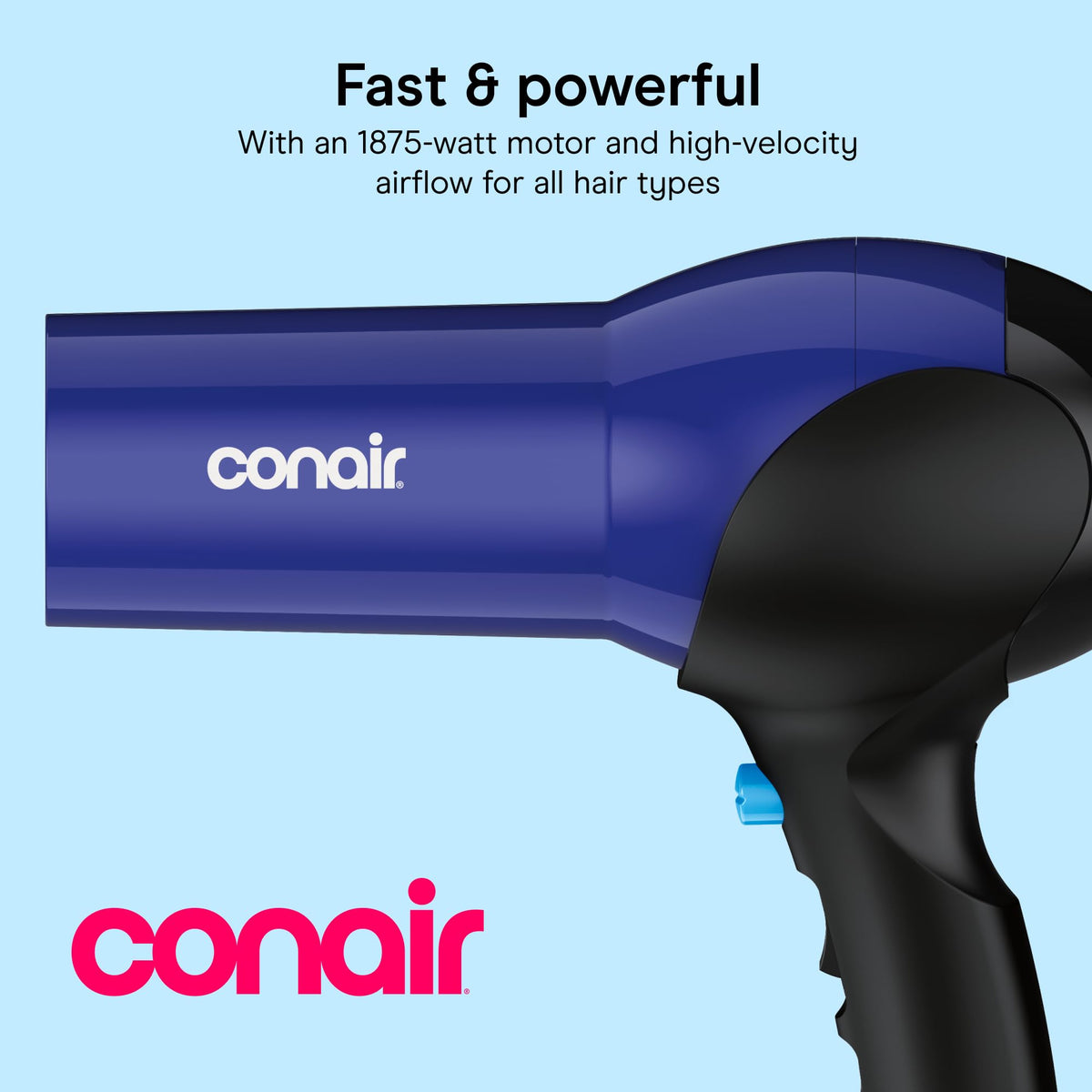 Lightweight 1875W Hair Dryer with Diffuser & Concentrator Attachments X6610