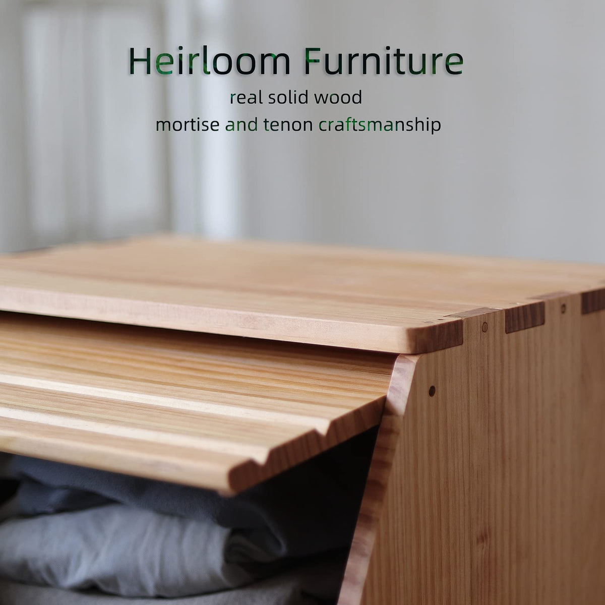 Solid Wood Storage Chests with Lids M53823