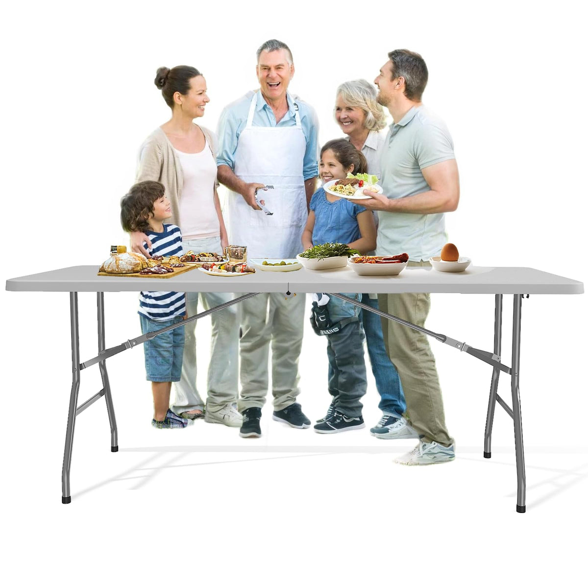 White 6FT Folding Table Z275