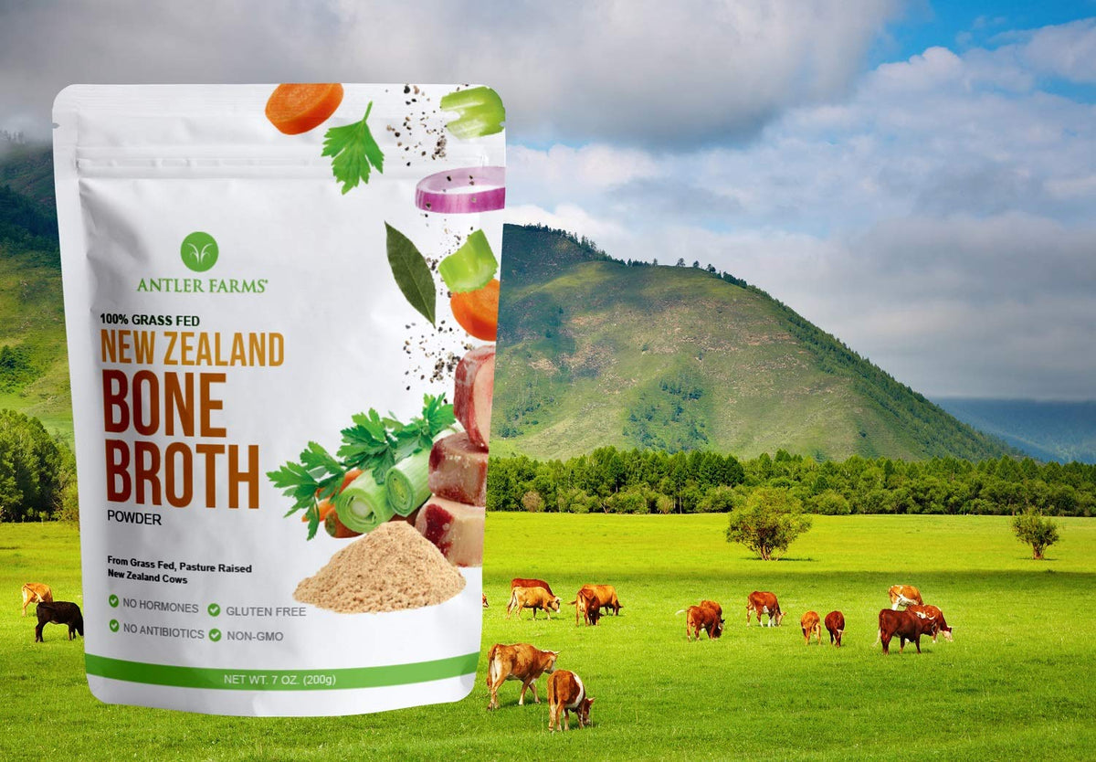 100% Grass Fed New Zealand Bone Broth Powder, 40 Servings, 200g Z413876