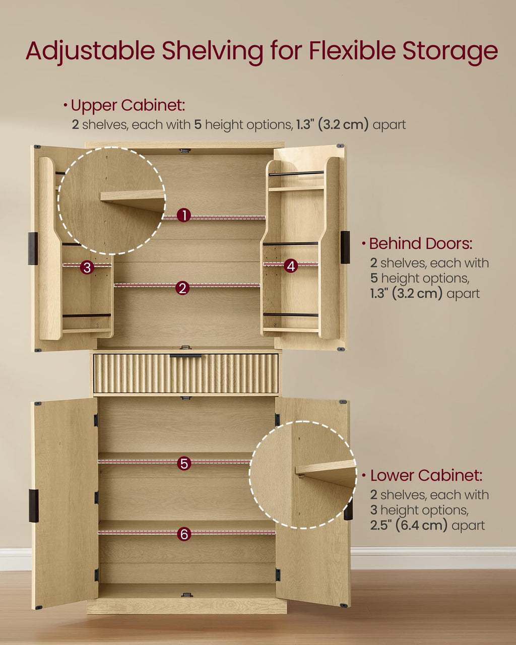 Freestanding Tall Cabinet with Drawer P319