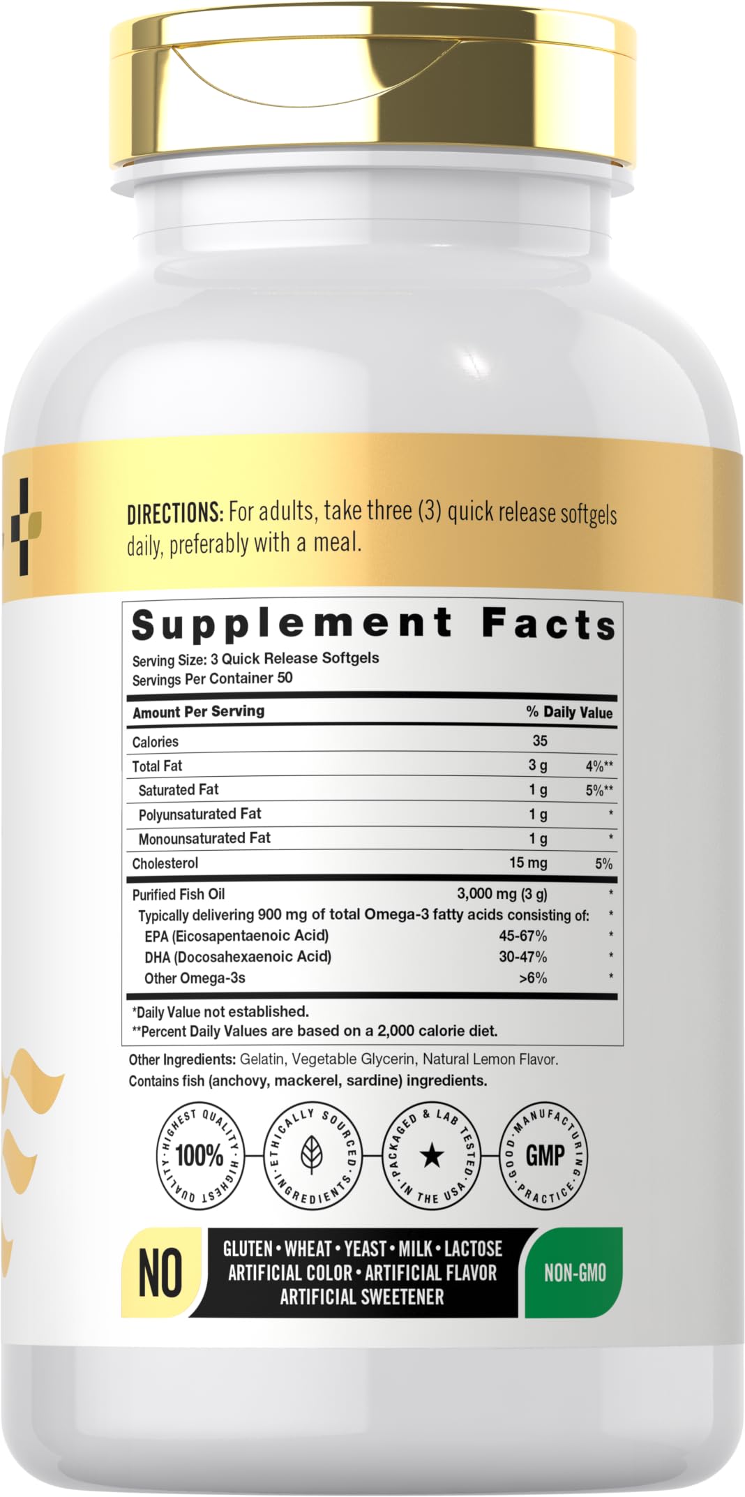 Fish Oil 3000mg 150 Softgels Omega-3 EPA DHA H742