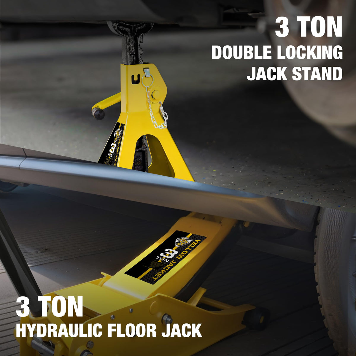 3 Ton Low Profile Hydraulic Floor Jack with Jack Stands R5435