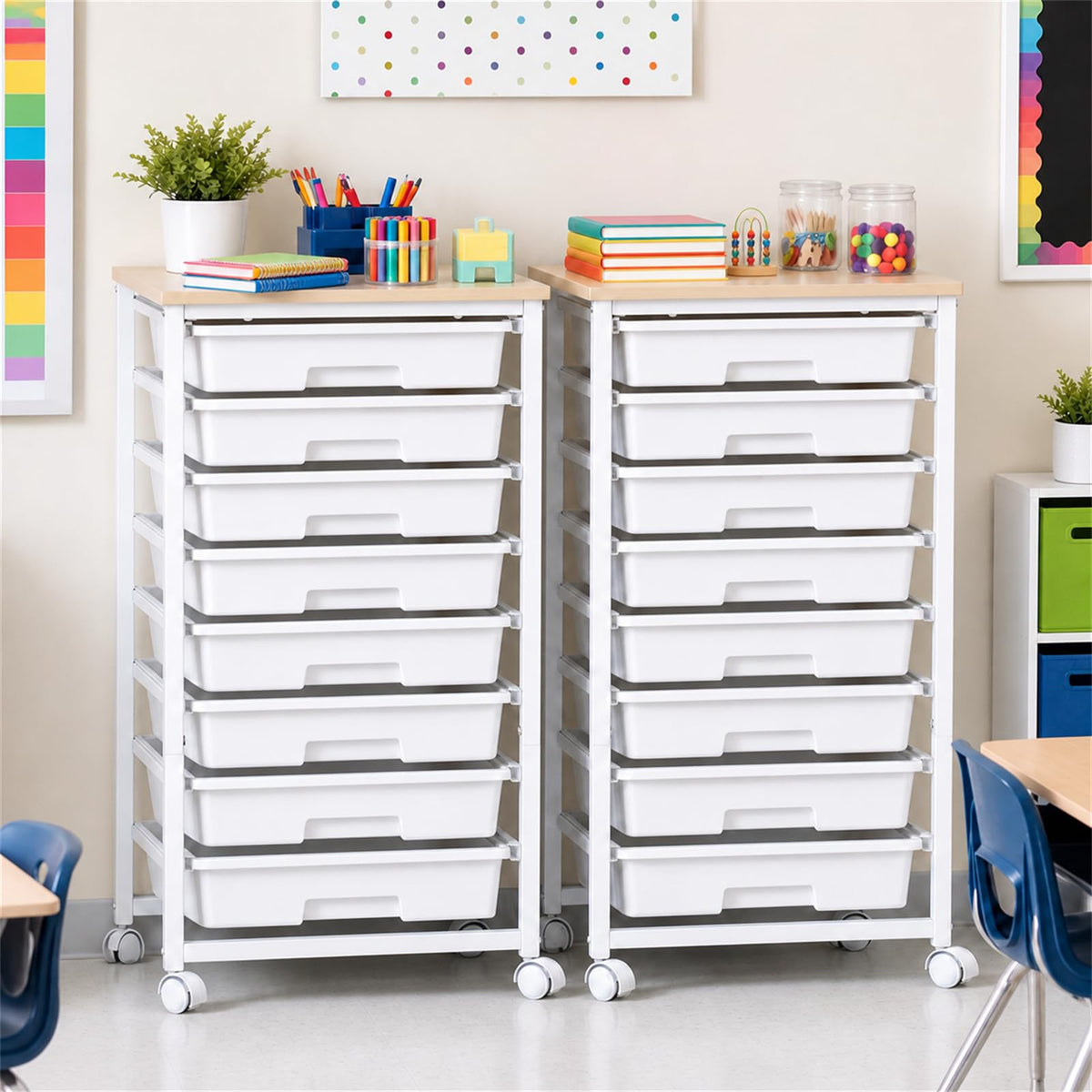 Rolling Cart with 8 Drawers P85612