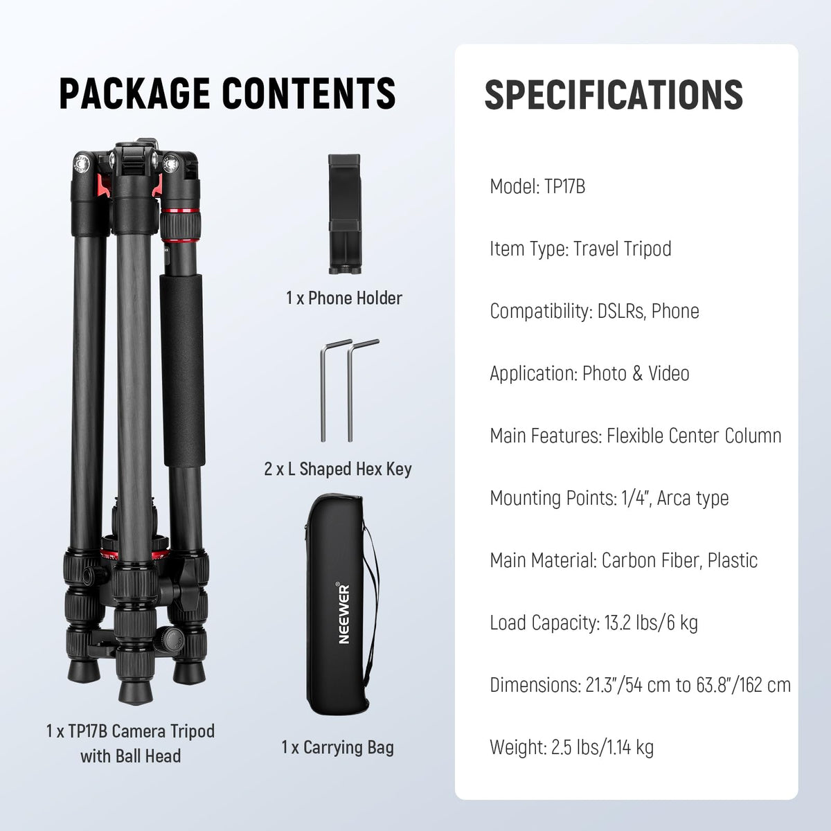 Carbon Fiber Travel Tripod Monopod P3200
