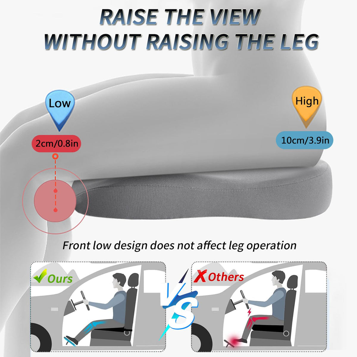 Black Memory Foam Wedge Seat Cushion N48128