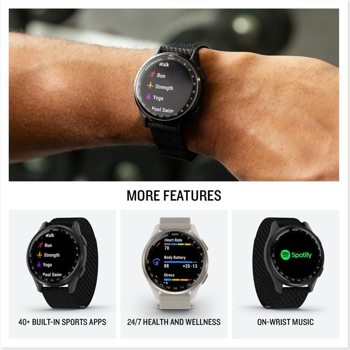 Slate Black Golf GPS Watch D450779