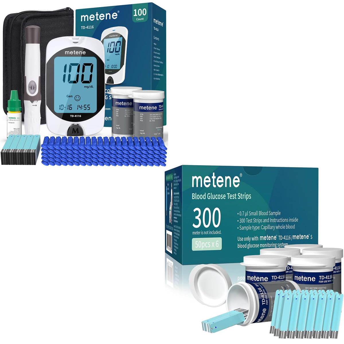 Blood Glucose Monitor Kit & 300 Test Strips B9329