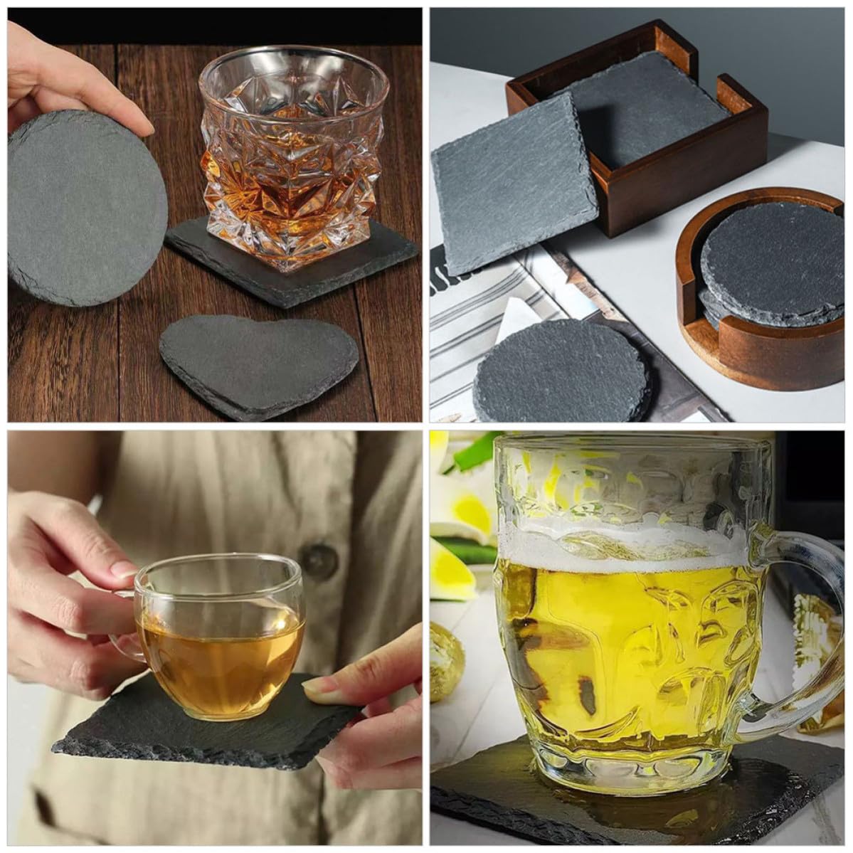 12pcs Natural Stone Drink Coasters C2190